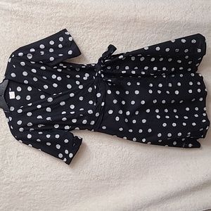 Navy, polka-dot, small, wrap dress
